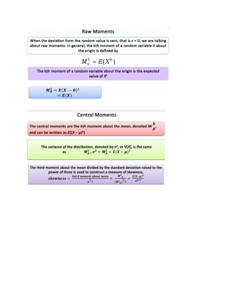 Raw Central Moment | PDF