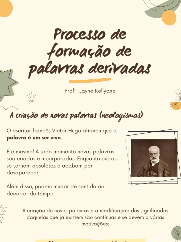 Processo de Formação de Palavras Derivadas | PDF | Palavra | Carreira e ...