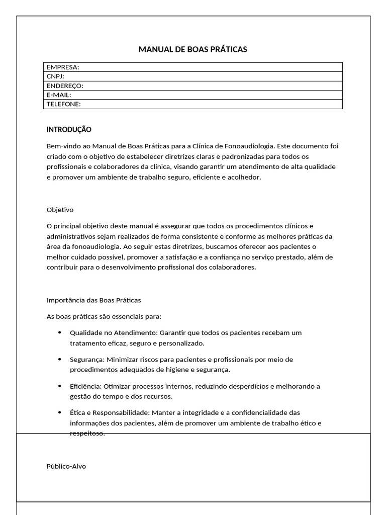 Manual de Boas Práticas | PDF