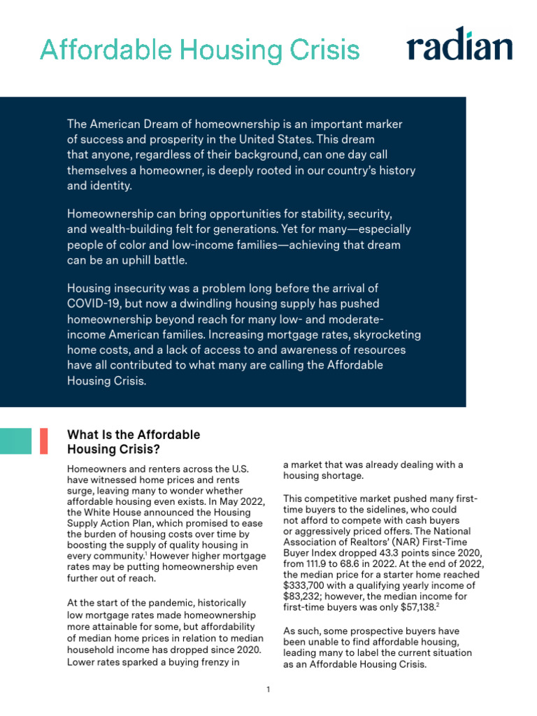 Radian Affordable Housing Crisis WP May2023 | PDF