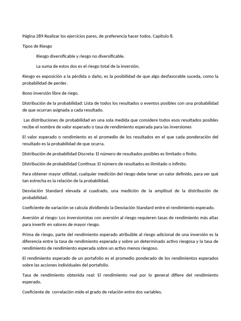 Tipos de Riesgo en Inversiones Financieras | PDF | Compartir (Finanzas ...