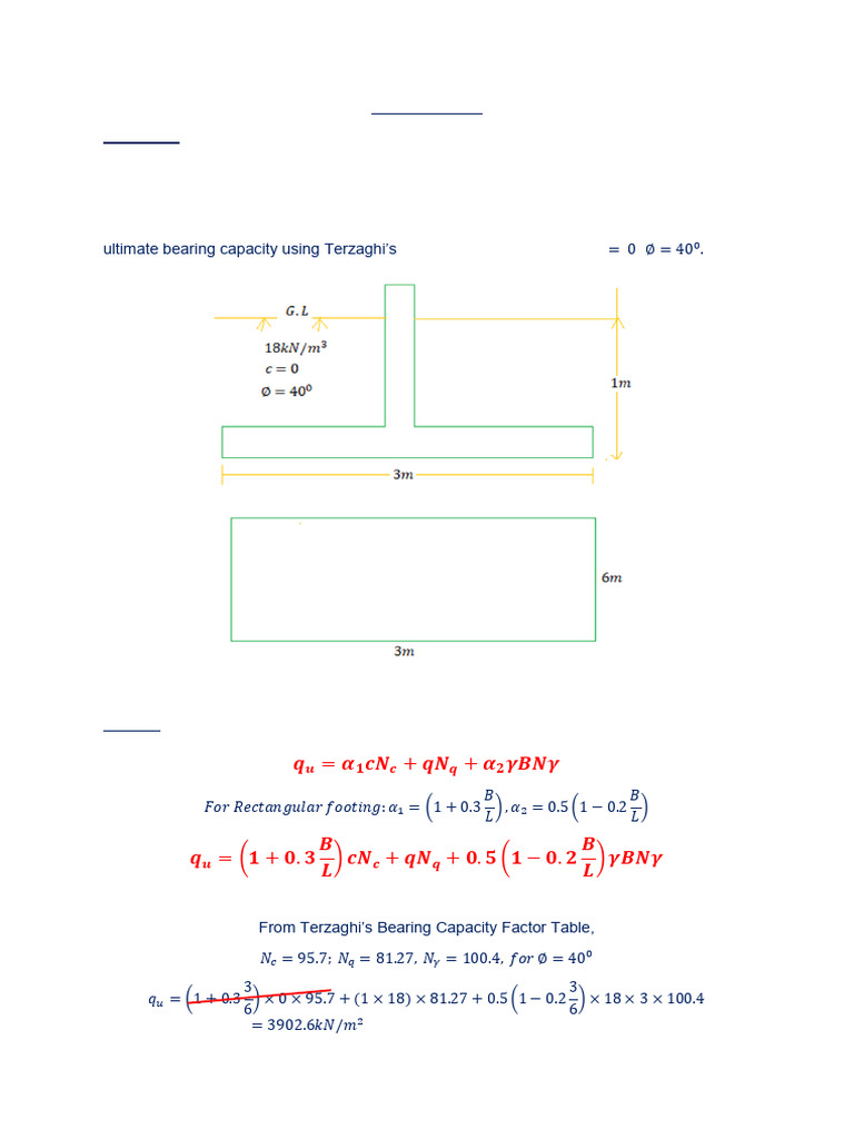 Class Exercises Shallow Foundation - 2023 | PDF