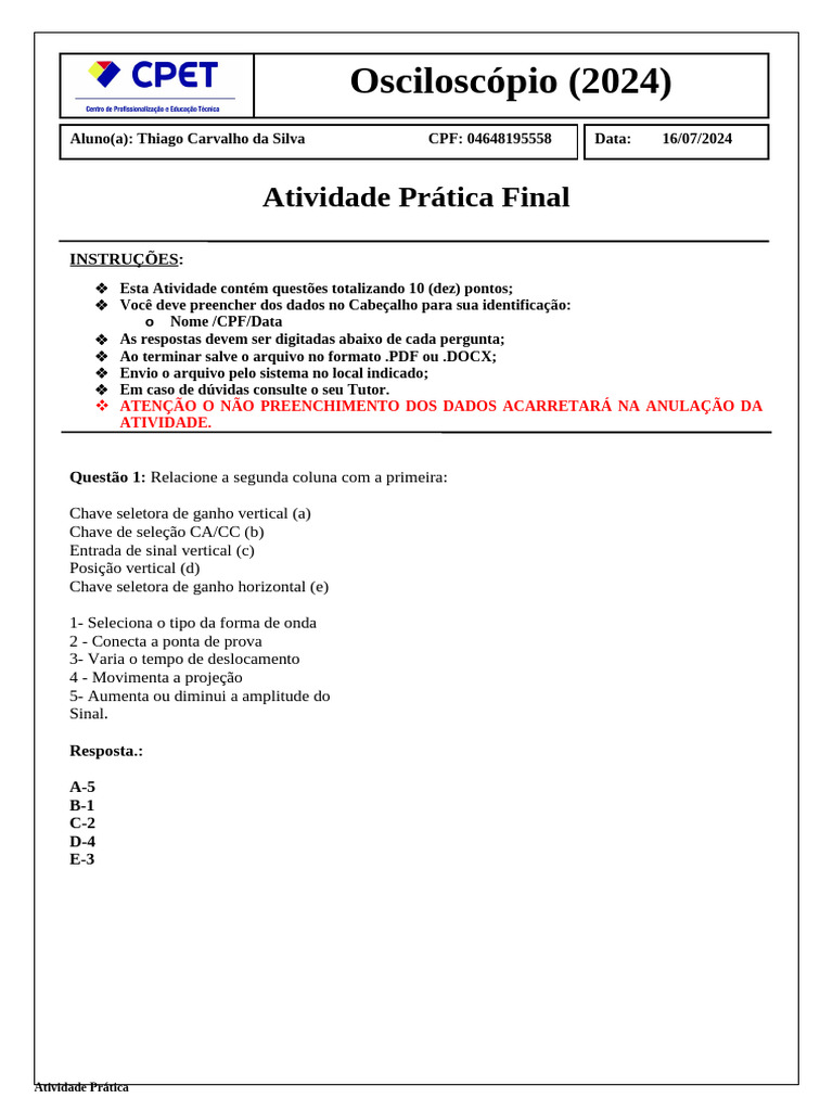 Atividade Prática | PDF
