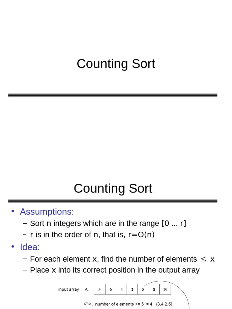 5 - Bucket Sort and Counting Sort-2 | PDF | Computer Programming ...