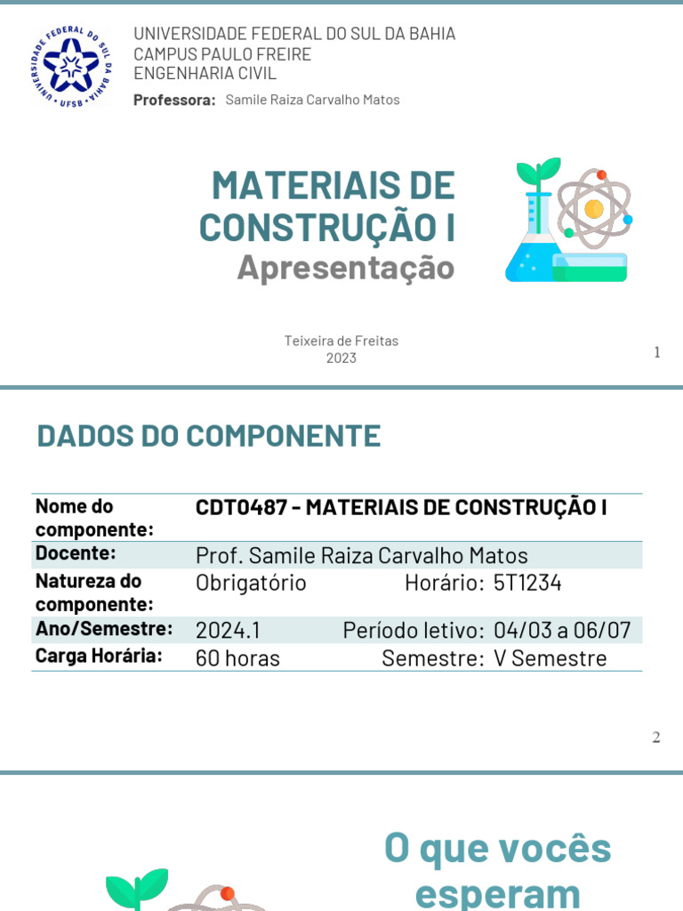 Aula 1 e 2 Materiais de Construo I Mdulo I - Introduo Ligaes ...