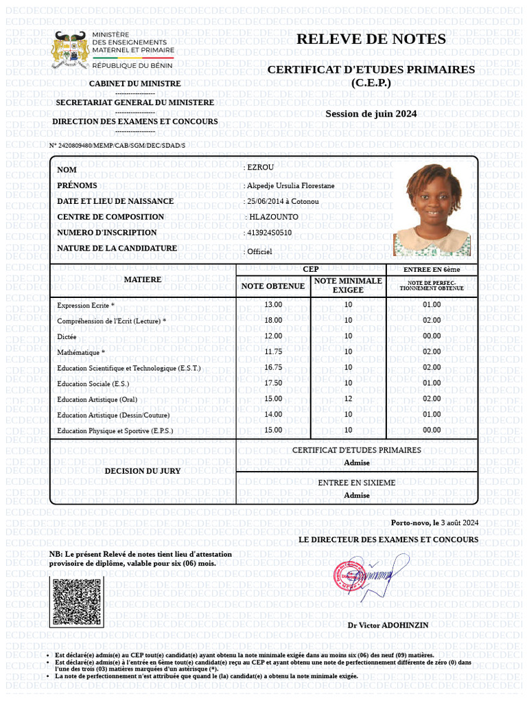 2024 Releve de Notes de 413924S0510 | PDF