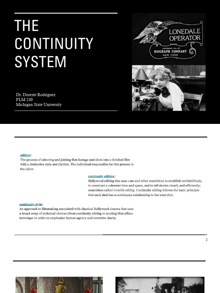 Week 4 - Continuity Editing | PDF