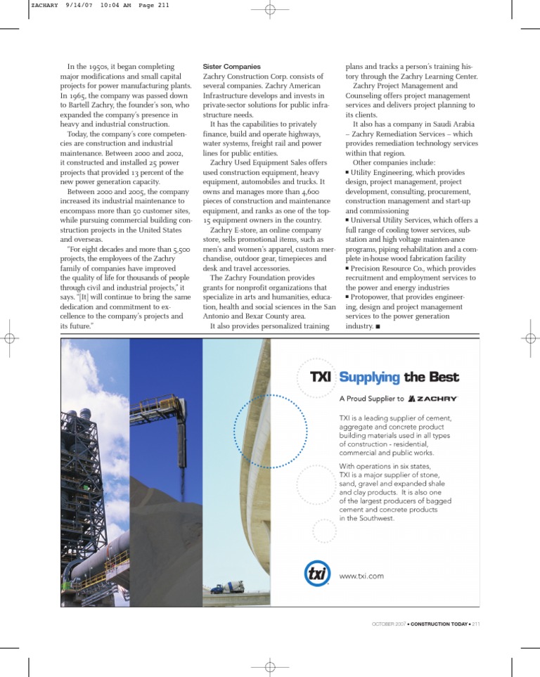 Zachry Construction Company Overview | PDF | Project Management ...