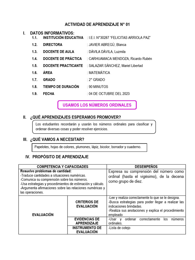 Sesión Del 04-10 Matematica | PDF