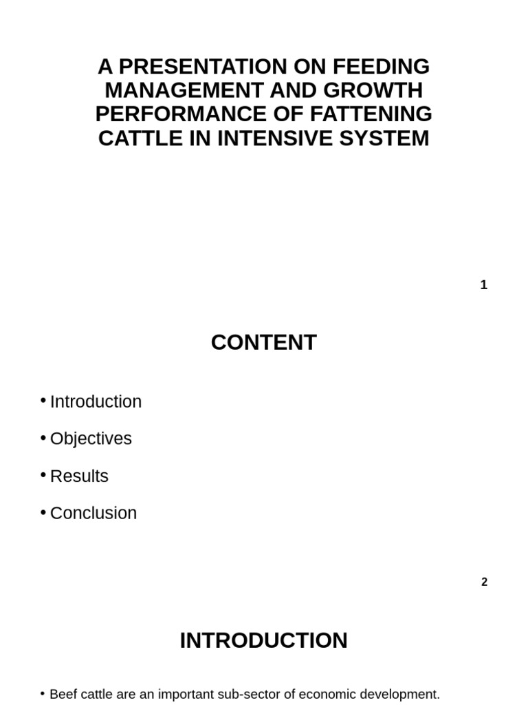 A Presentation On Feeding Management and Growth Performance | PDF