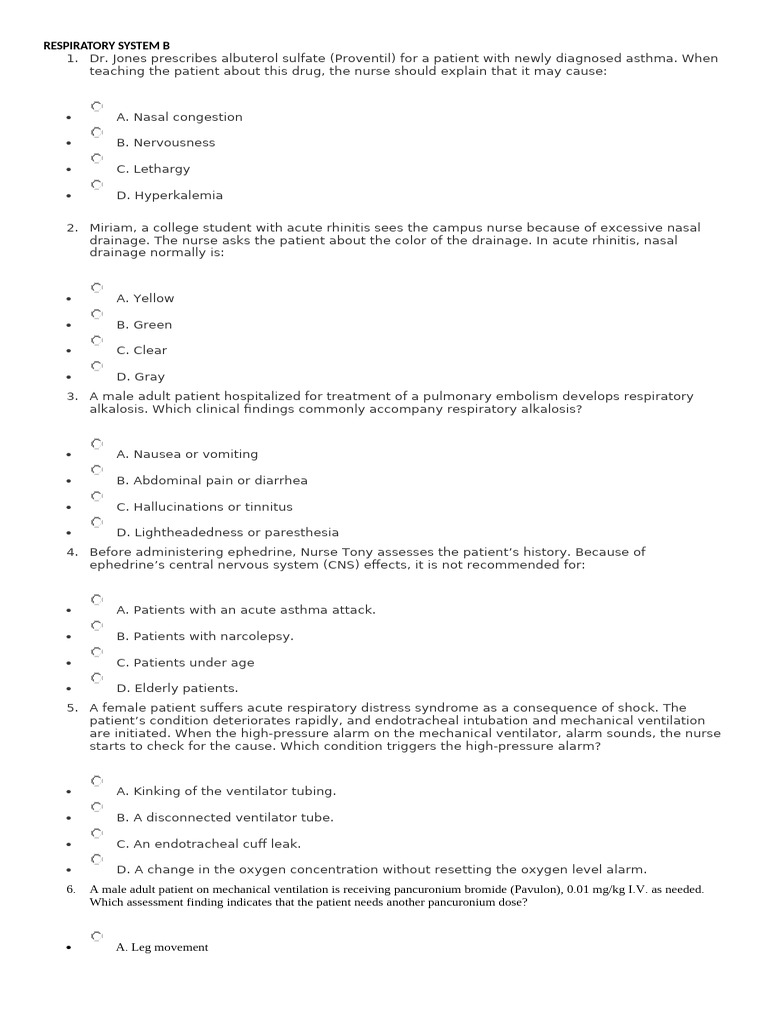 Respiratory System Nursing Assessment Guide | PDF | Respiratory ...