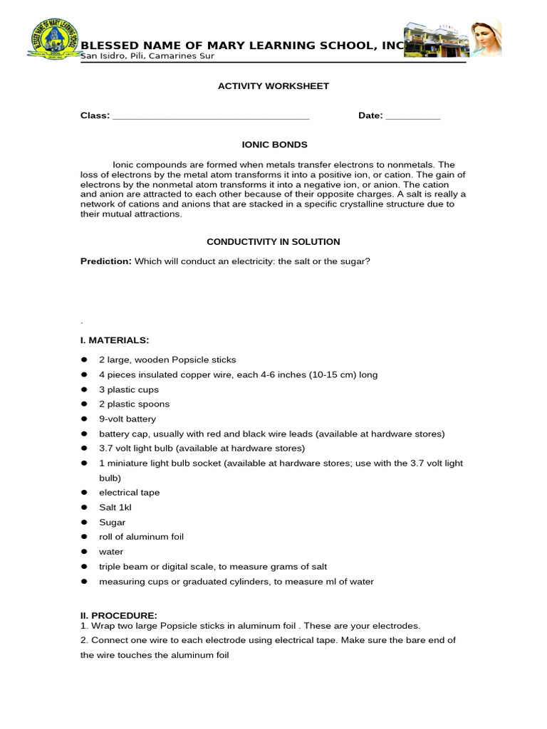 CONDUCTIVITY WORKSHEET visual data 5