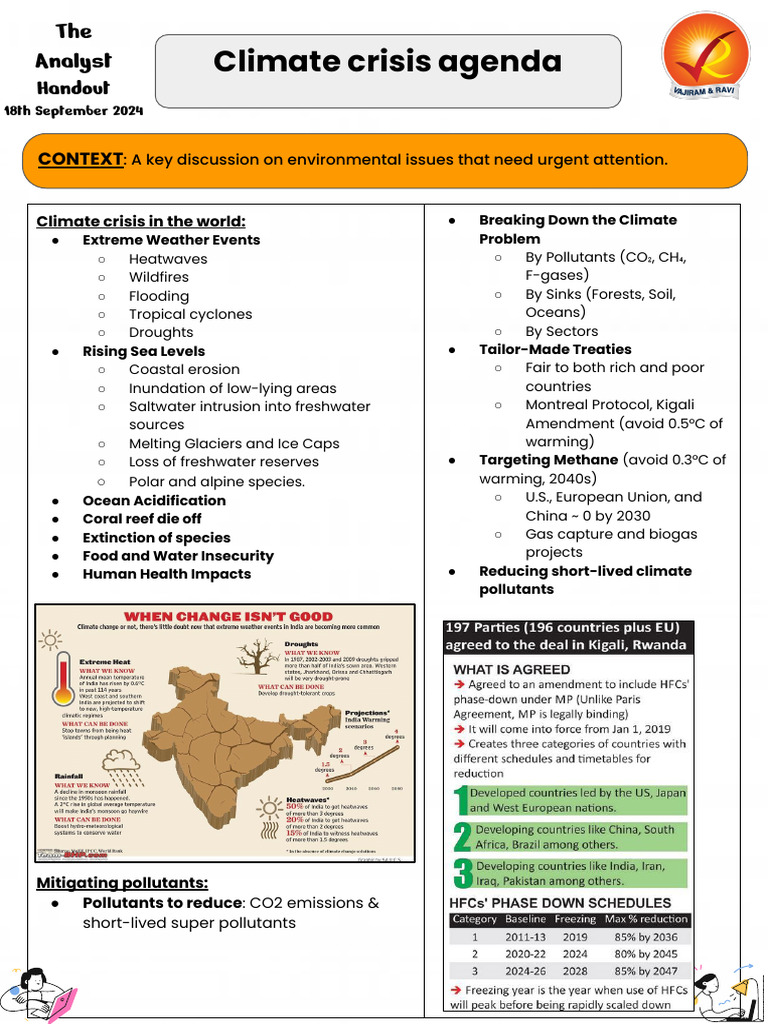 Climate Crisis Agenda: Handout | PDF