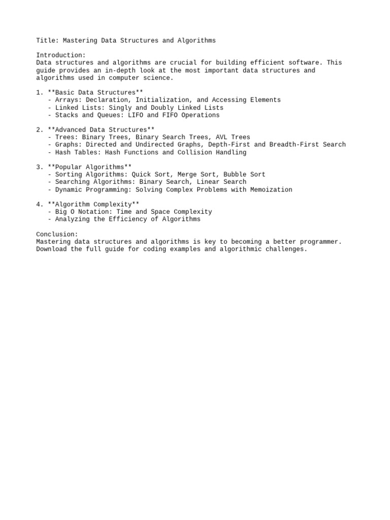 Documento 4 Advanced Data Structures and Algorithms | PDF