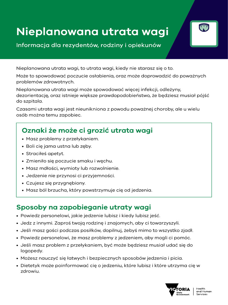Nieplanowana Utrata Wagi: Oznaki Że Może Ci Grozić Utrata Wagi | PDF
