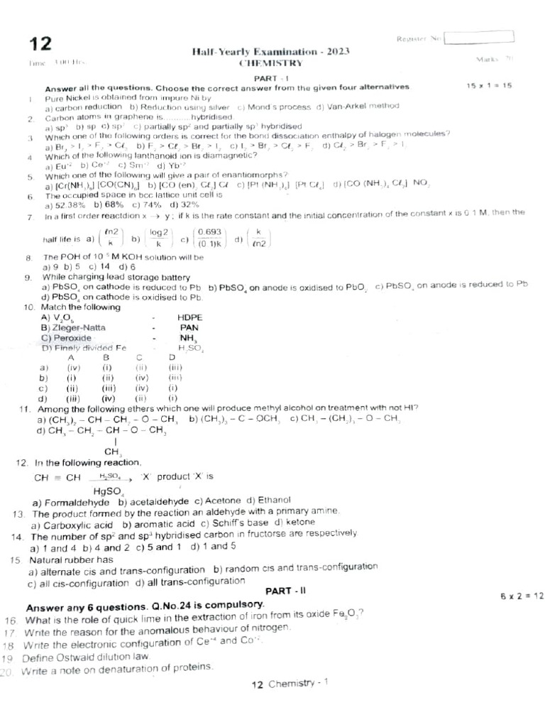 12TH CHEMISTRY BOARD QUESTION PAPER 2023 PDF DOWNLOAD visual data 3