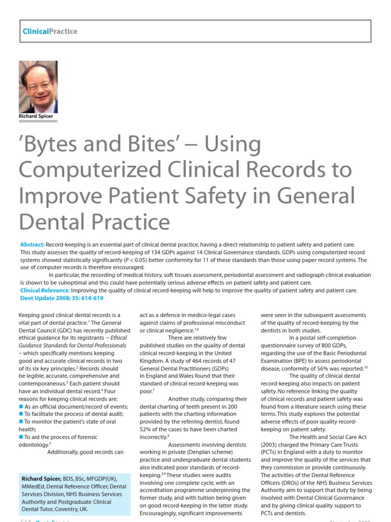 Record Keeping PDF Patient Safety Dentistry