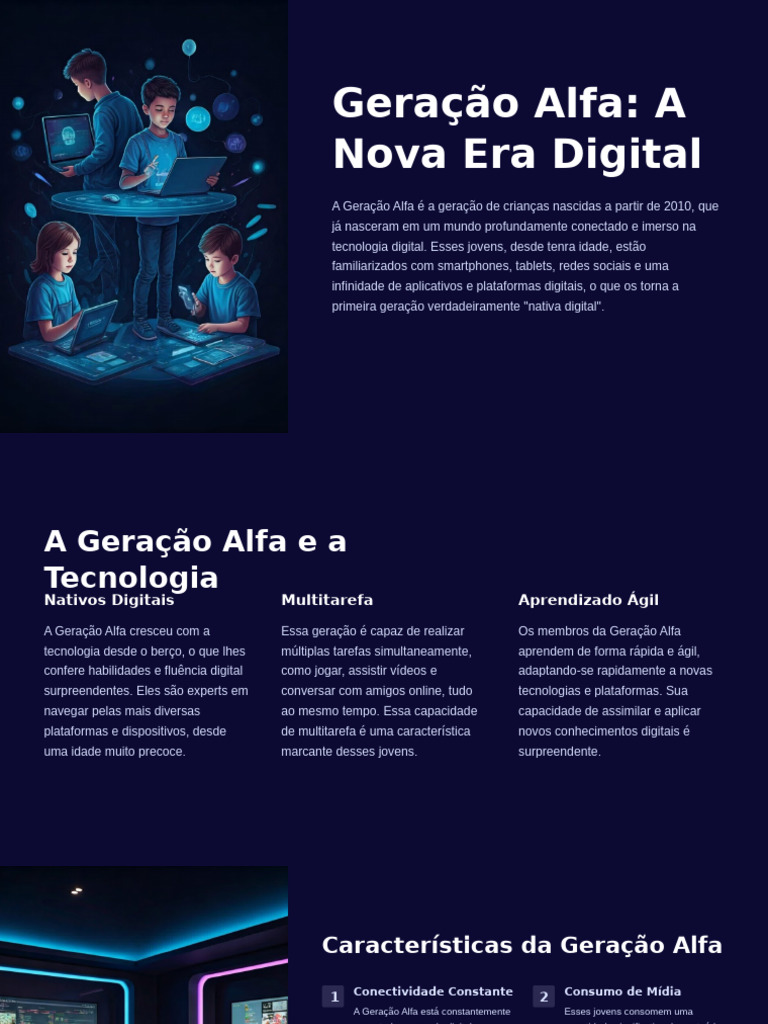 Geracao Alfa A Nova Era Digital - PPTX - 20240917 - 220252 - 0000 | PDF