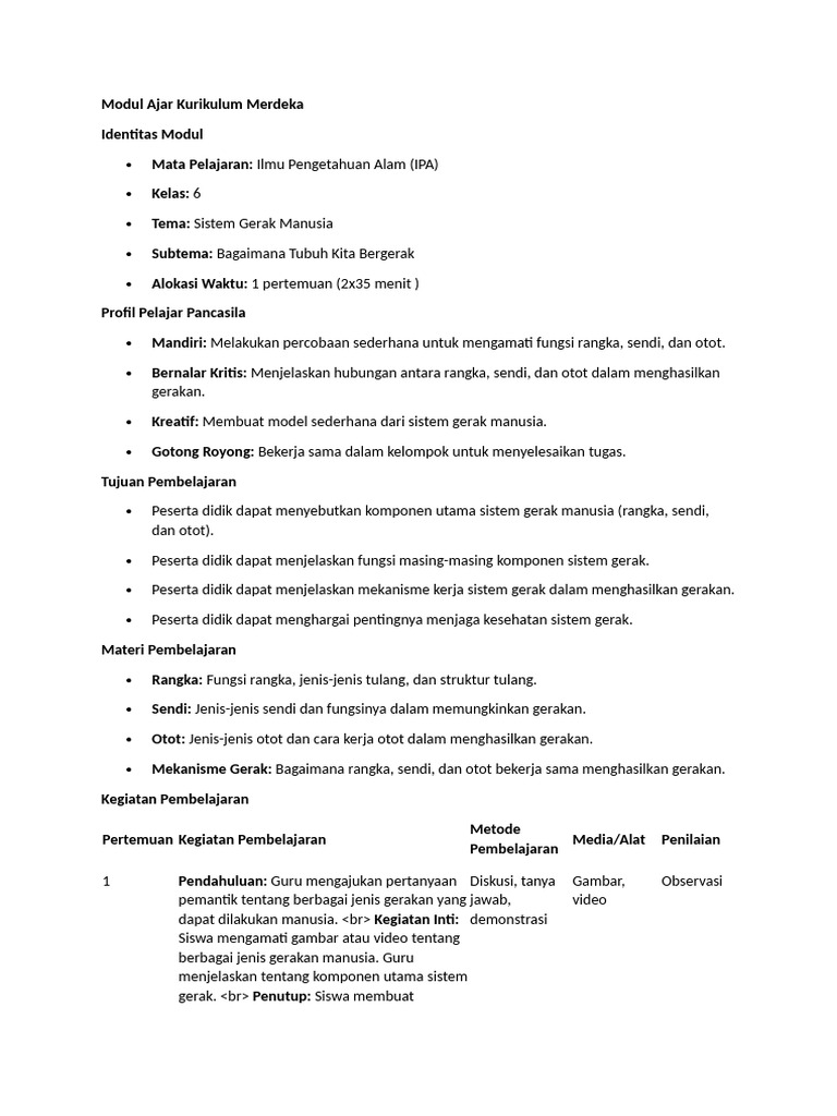 Modul Ajar Kurikulum Merdeka | PDF
