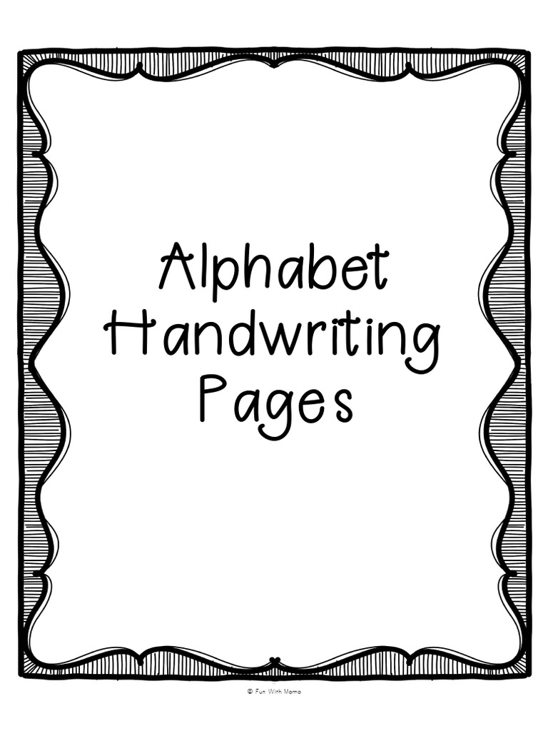Alphabet handwriting pages pdf
