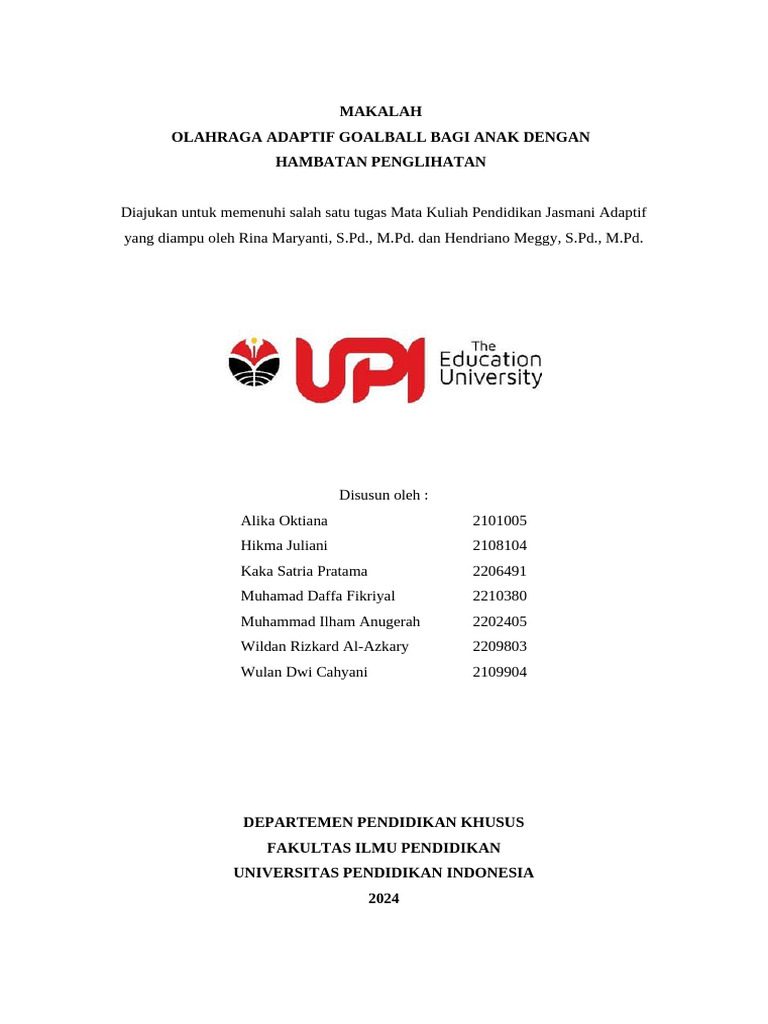 Penjas Adaptif Kelompok 1 | PDF