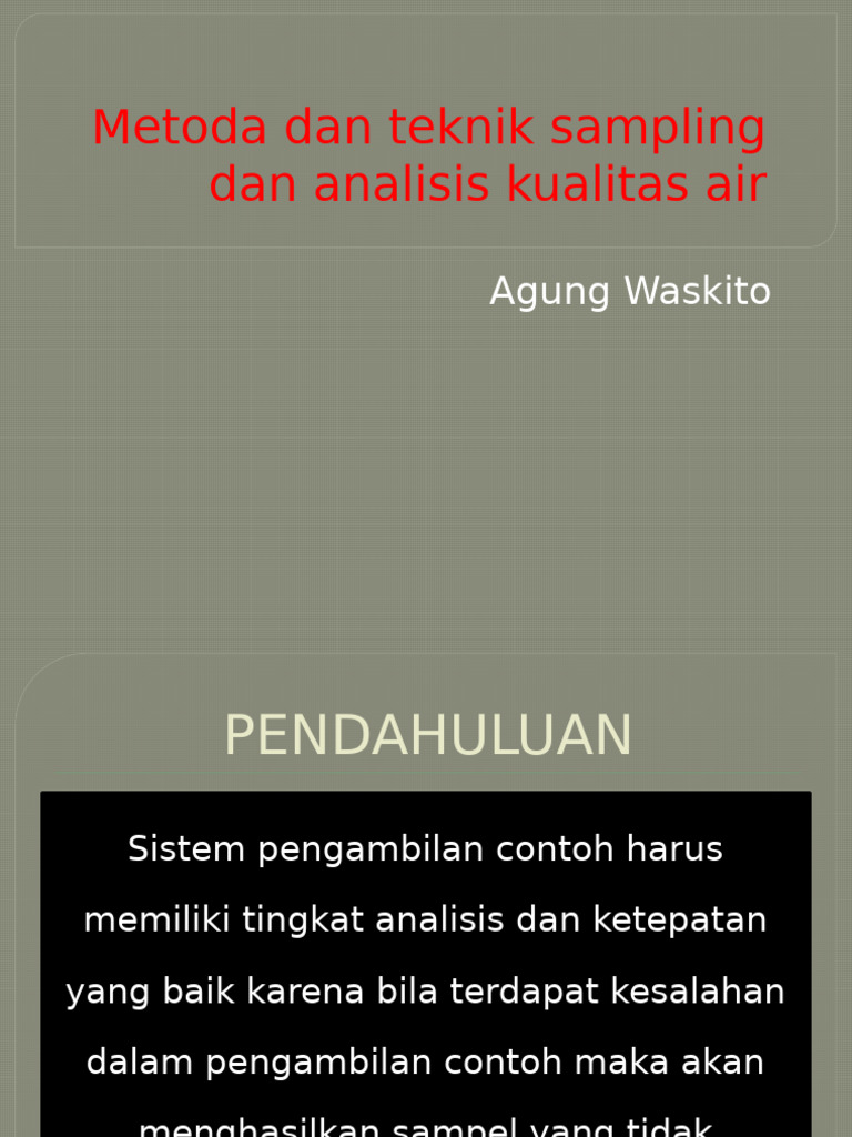 M9. Prosedur - Teknik - Sampling - Air | PDF