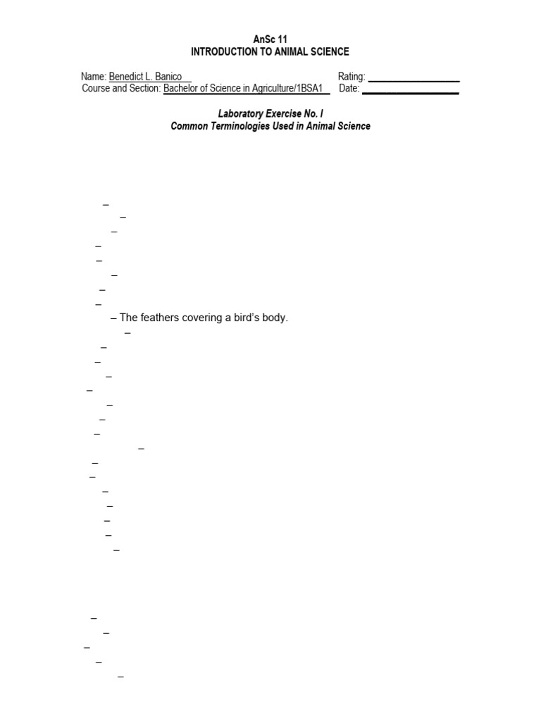 Animal Science Terminologies | PDF