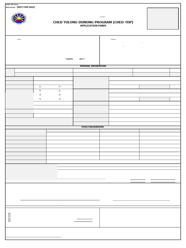 Ched TDP Application Form PDF | PDF