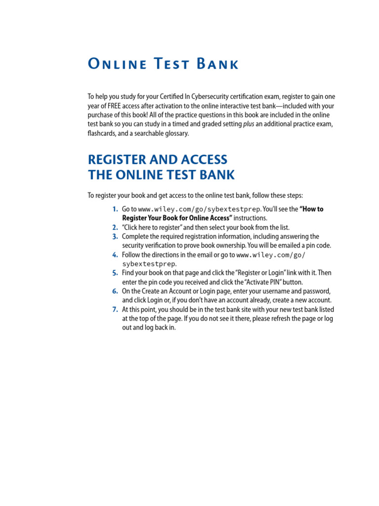Mike Chapple CC Certified in Cybersecurity Study Guide Sybex Study-258 ...