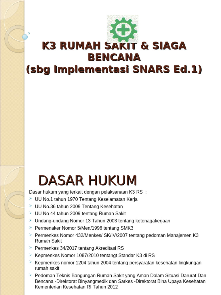 K3 RUMAH SAKIT and SIAGA BENCANA | PDF