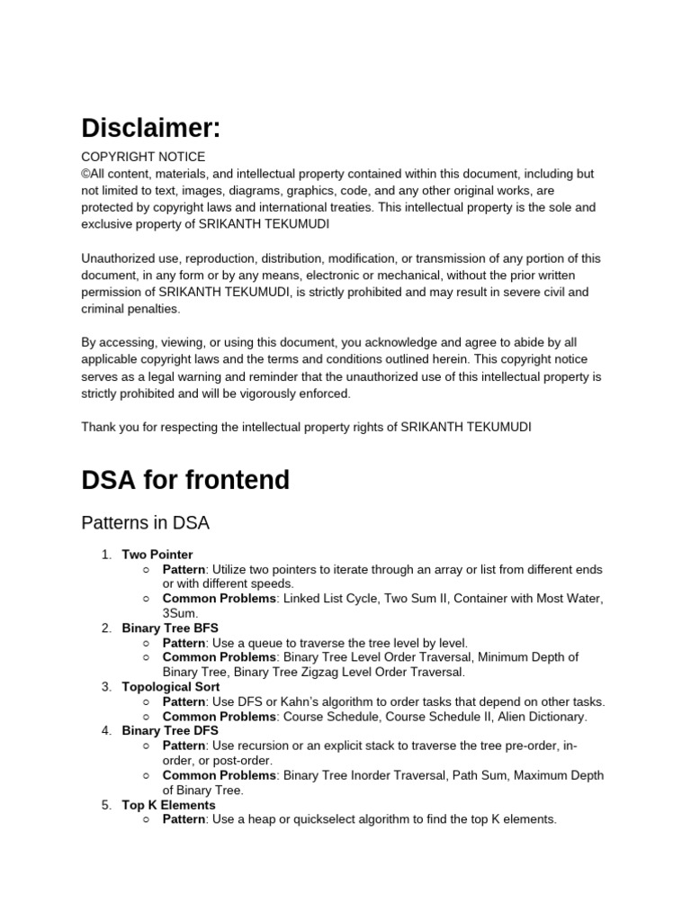 DSA For Frontend | PDF