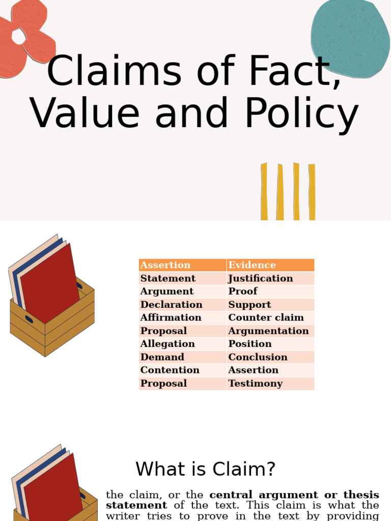 Claims of Fact Value and Policy | PDF | Argument | Social Science
