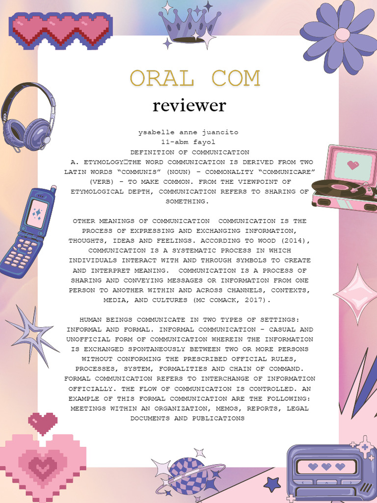 ORAL COM Reviewer | PDF | Communication | Information