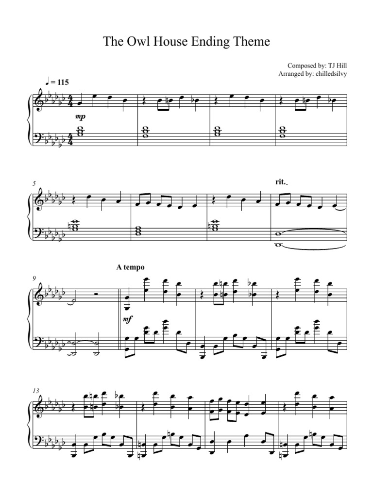 The Owl House Ending Theme Pdf