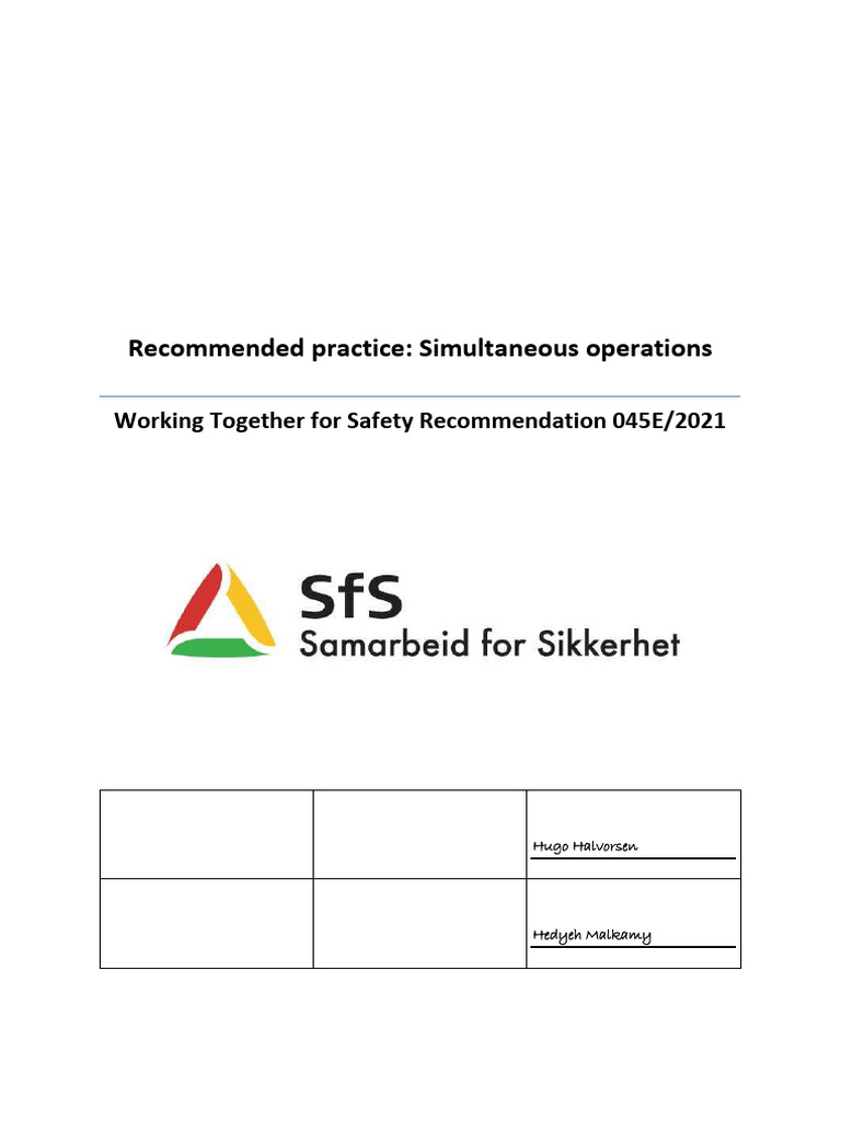 Recommendation 045E Simultaneous Operations | PDF | Risk | Business