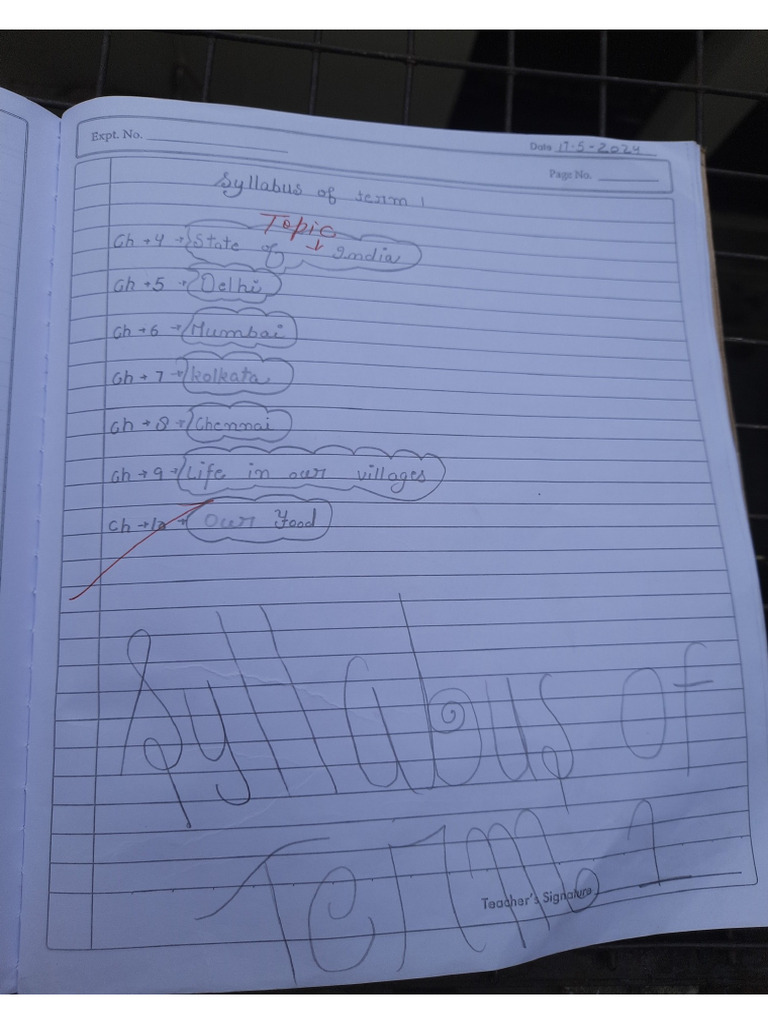 Class - 3 SST (Term - 1) Note Book Work | PDF