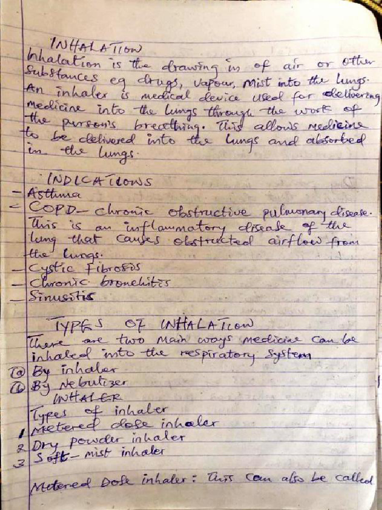 Fon Note On Inhalation | PDF
