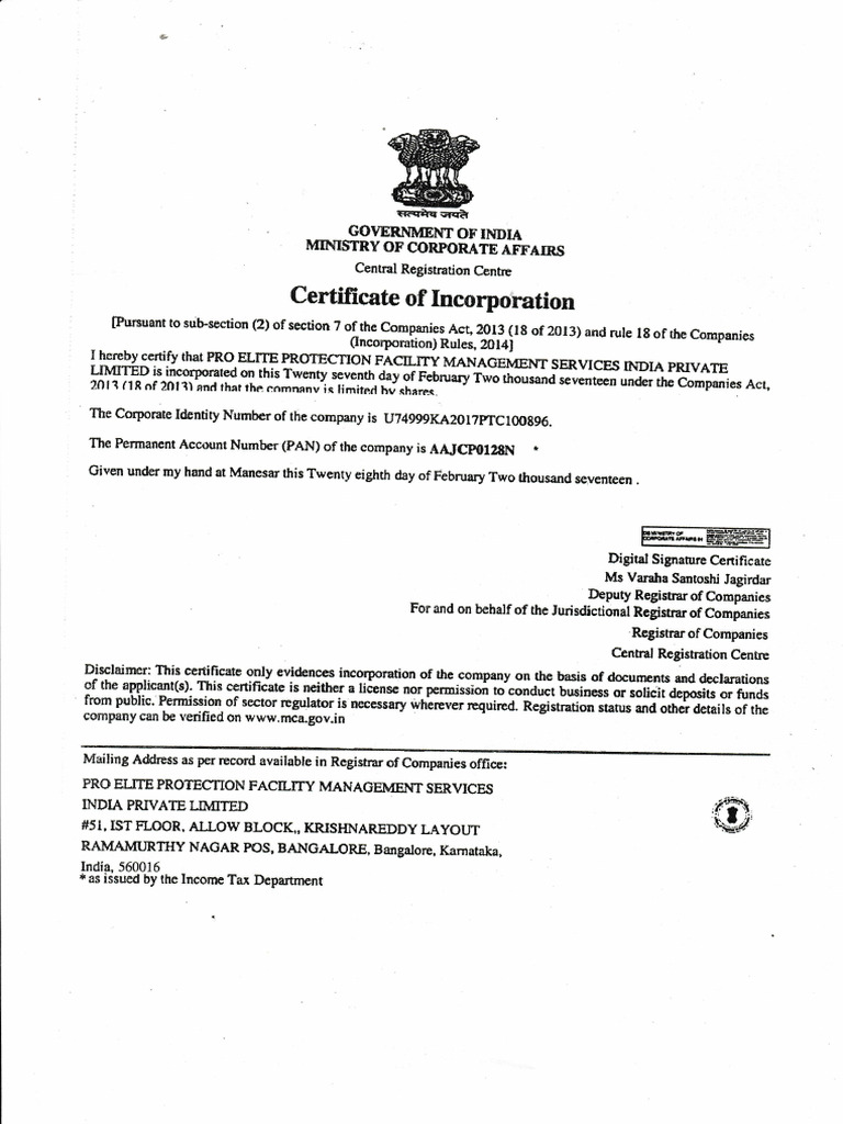 Certificate: GFFDD 