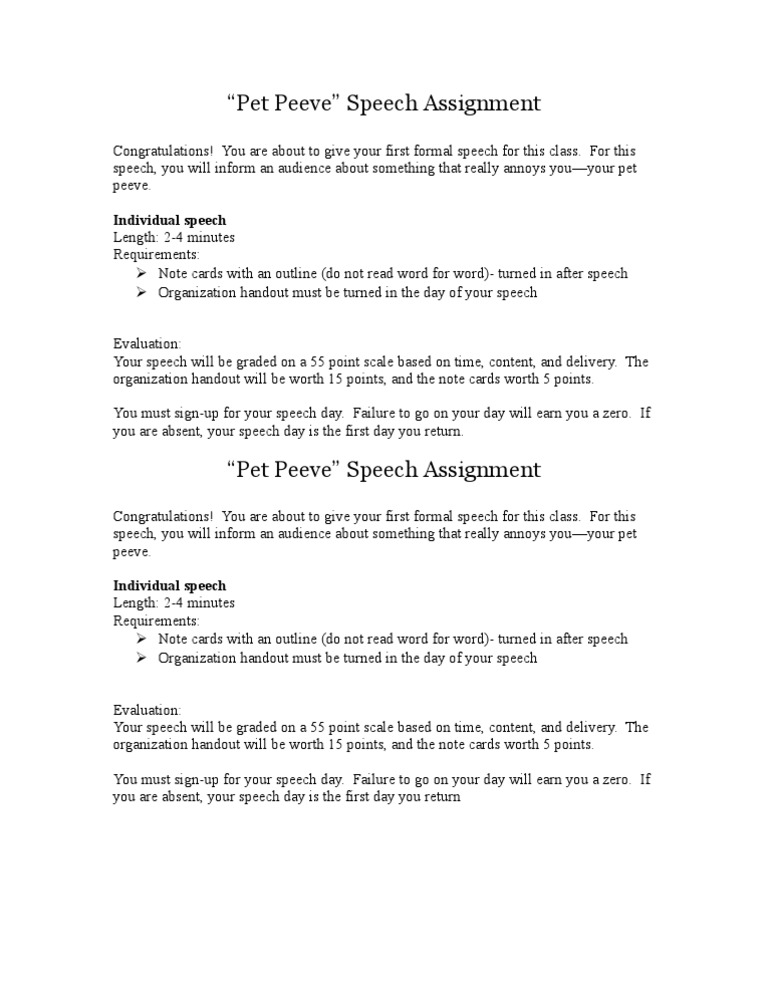 My biggest pet peeve speech image