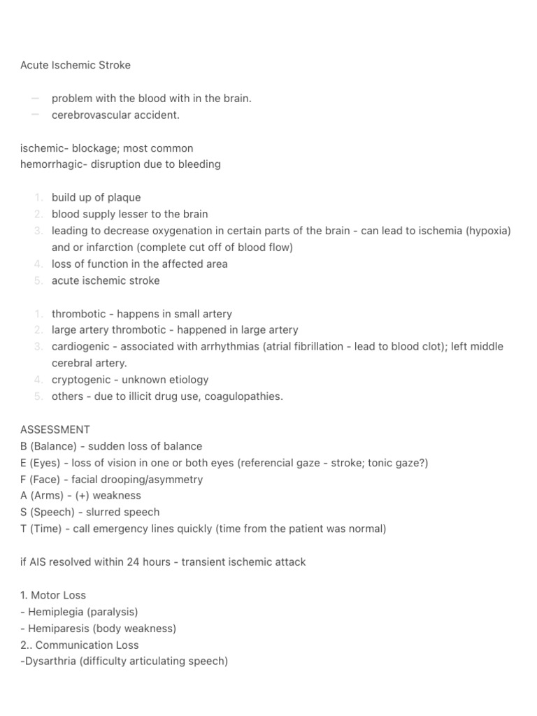 Acute Ischemic Stroke | PDF