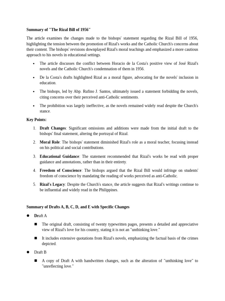 Rizal Summary | PDF