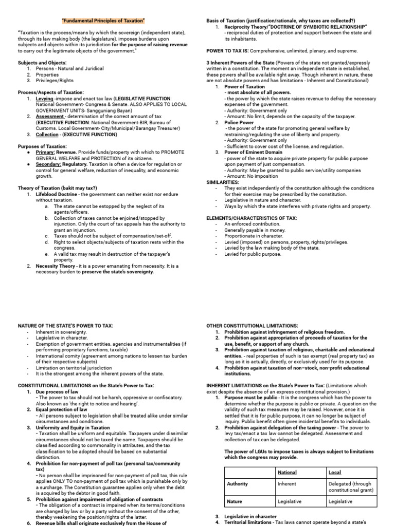 Fundamental Principles Of Taxation Pdf