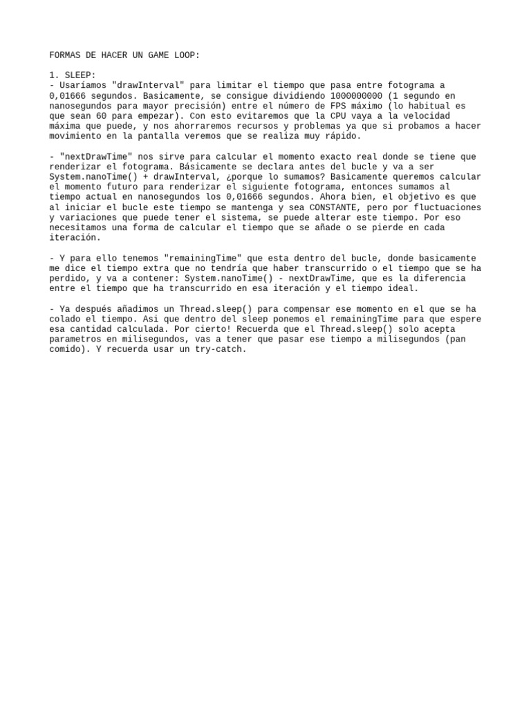Formas de hacer un game loop pdf