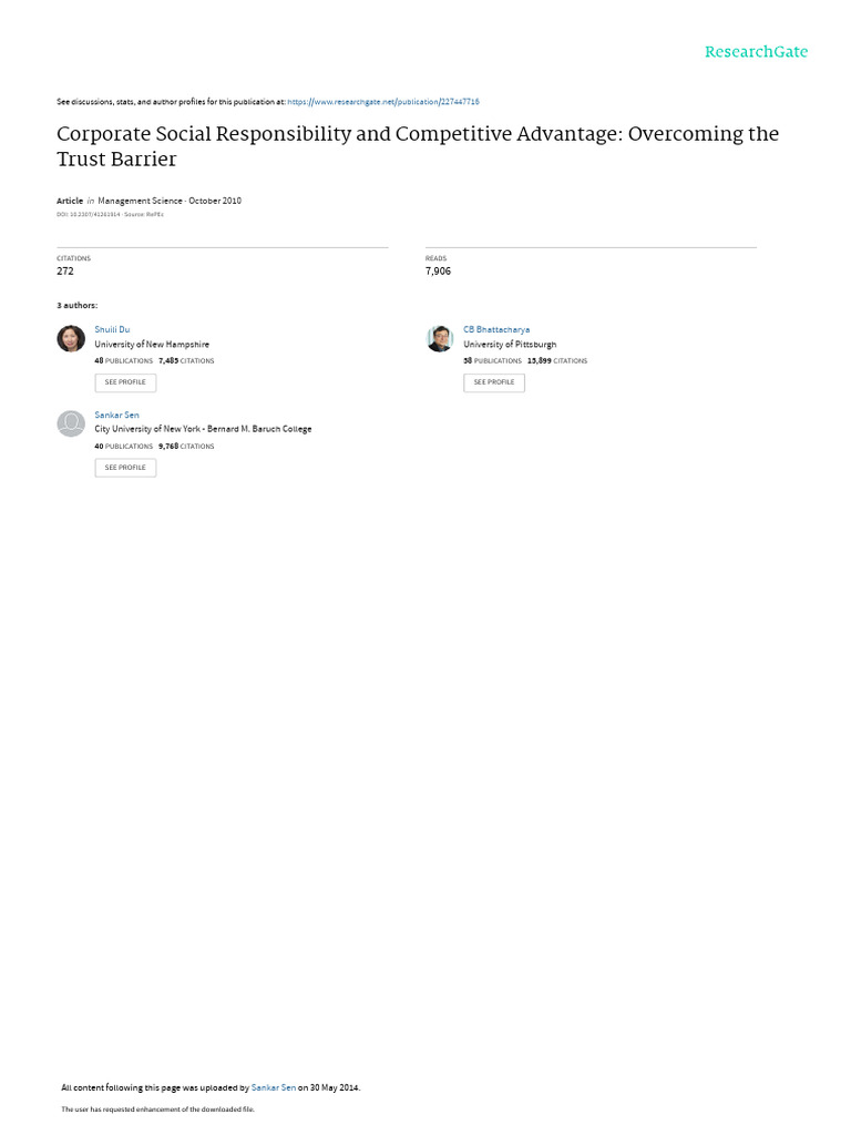 CSR Strategies for Competitive Advantage | PDF | Corporate Social ...