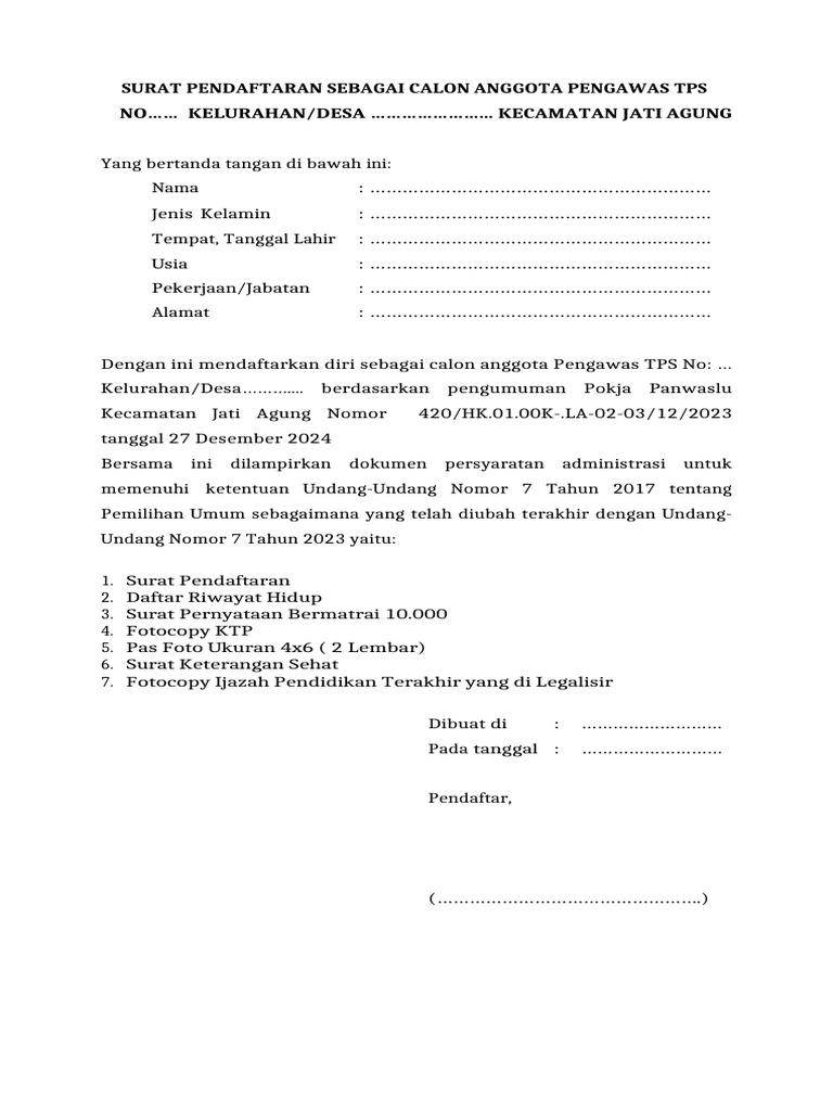 Form pendaftaran ptps pdf