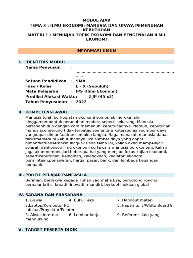 Modul Ajar 1 | PDF