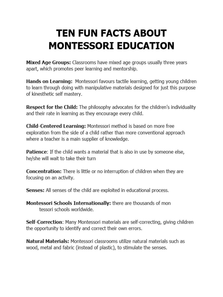 FAST FACTS WHAT IS MONTESSORI intelligence overview
