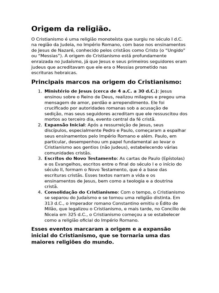 Origem Da Religião | PDF