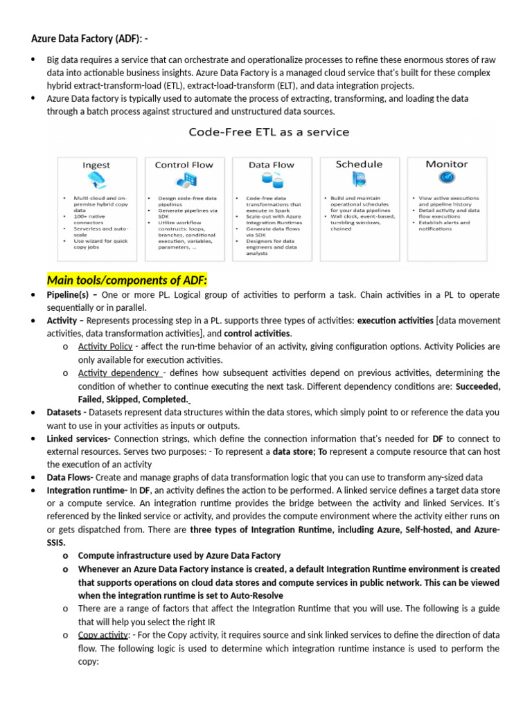 AzureDataFactory Notes | PDF