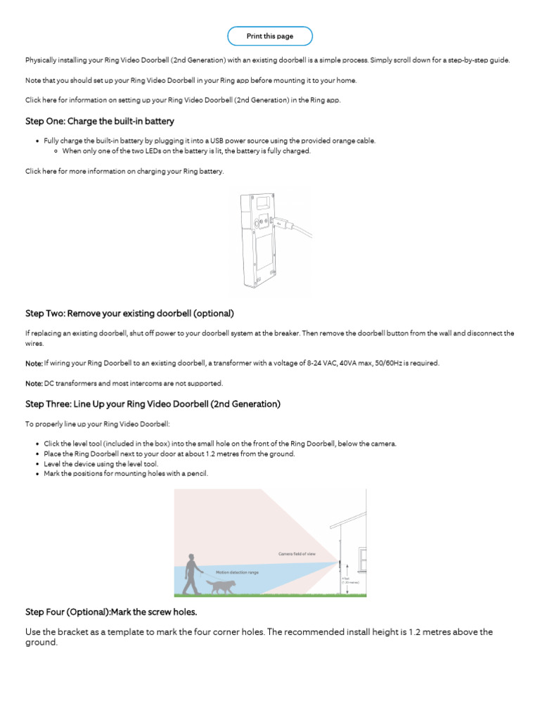 Ring Video Doorbell Gen 2 Lichtbrons | PDF